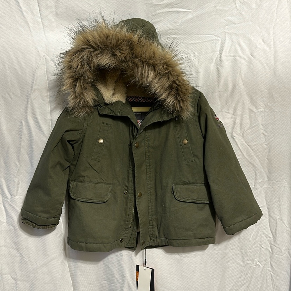 Ben Sherman Olive Green Sherpa lined Coat - new w tags